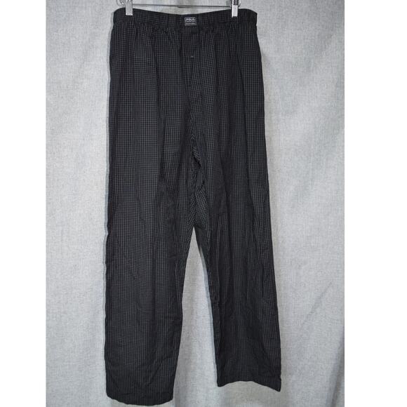 Polo Ralph Lauren Men’s Pajama Set Black Micro-Grid Check 100% Cotton – Large - Picture 4 of 5